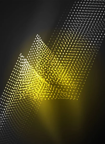 Parçacıklar koyu renk arka plan üzerinde oluşturulan parlayan dalga