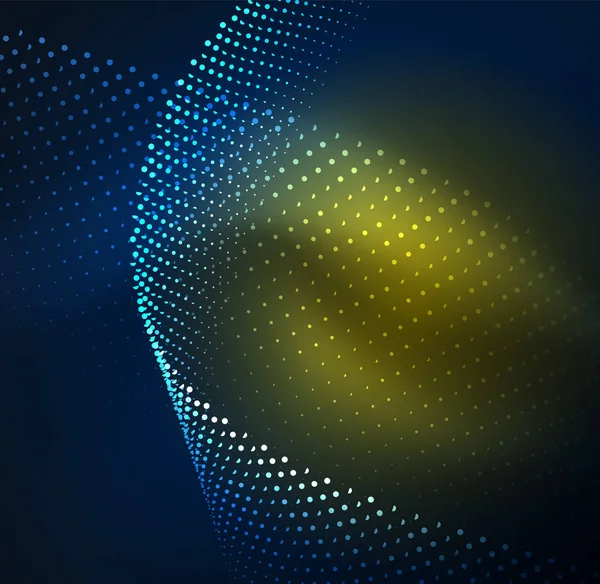 parlayan parçacıkların 3D ışıklı dalga