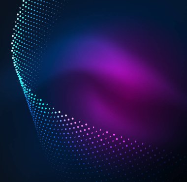 parlayan parçacıkların 3D ışıklı dalga