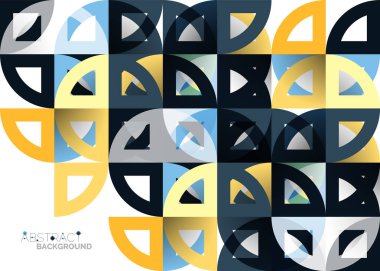 Kağıt daire kesim, mozaik mix geometrik desen tasarım