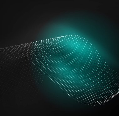 parlayan parçacıkların 3D ışıklı dalga