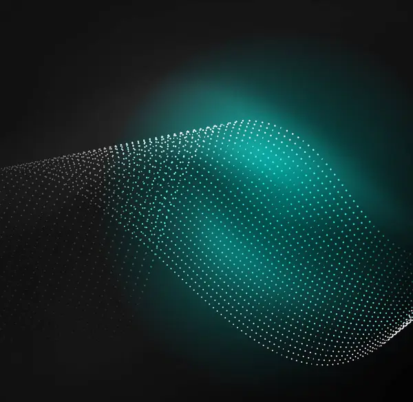 parlayan parçacıkların 3D ışıklı dalga