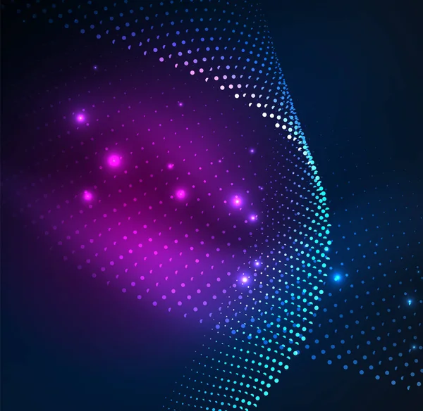 parlayan parçacıkların 3D ışıklı dalga