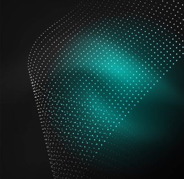 parlayan parçacıkların 3D ışıklı dalga