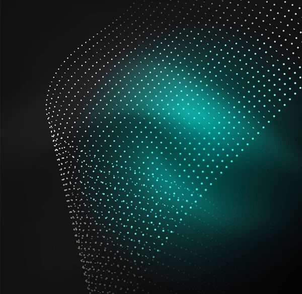 parlayan parçacıkların 3D ışıklı dalga