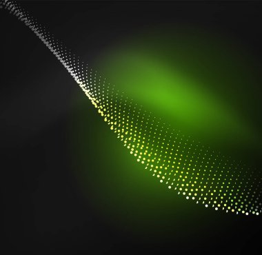 parlayan parçacıkların 3D ışıklı dalga