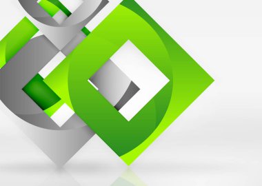 Işık geometrik şekiller kareler gri 3d uzay