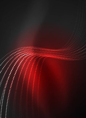 Parçacıklar koyu renk arka plan üzerinde oluşturulan parlayan dalga