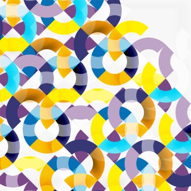 Modern geometrik desen tasarım gri arka plan üzerinde renkli halkalar