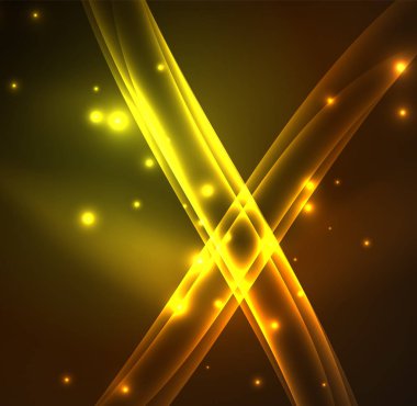 Enerji hatları, karanlıkta parlayan dalgalar vektör arka plan