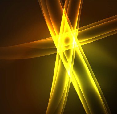 Enerji hatları, karanlıkta parlayan dalgalar vektör arka plan