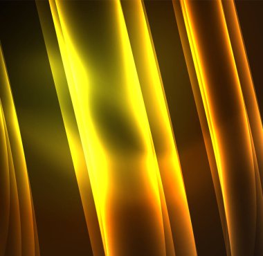 Enerji hatları, karanlıkta parlayan dalgalar vektör arka plan