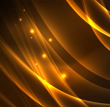 Enerji hatları, karanlıkta parlayan dalgalar vektör arka plan