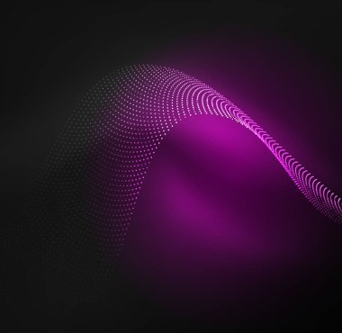 parlayan parçacıkların 3D ışıklı dalga