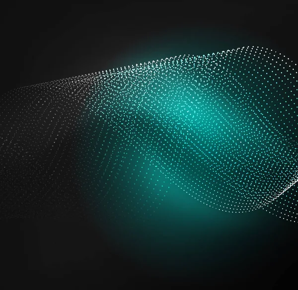 三维照明的波的发光粒子 — 图库矢量图片