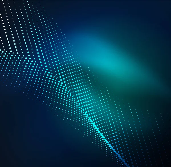 parlayan parçacıkların 3D ışıklı dalga