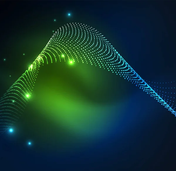 3D-освітлена хвиля частинок, що світяться — стоковий вектор