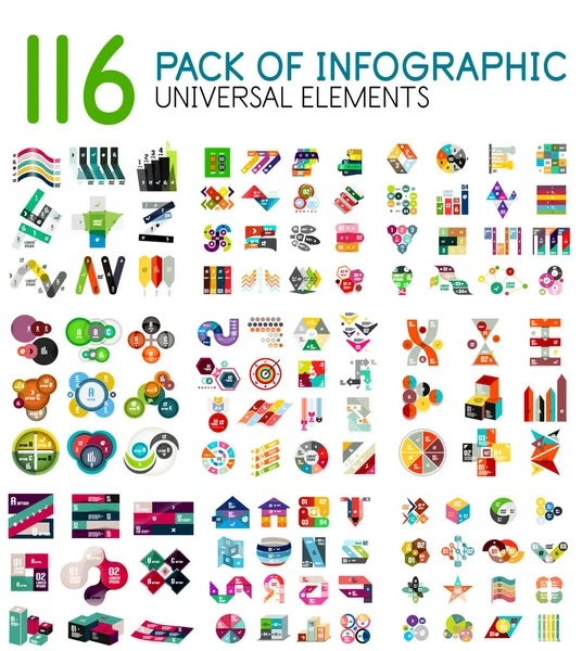 Mega colección de plantillas infográficas — Vector de stock