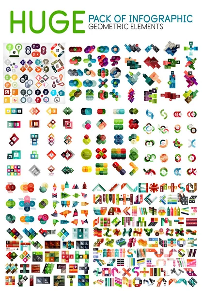 Величезна мега-пачка розкладок меню інфографіки, геометричних фонів і елементів дизайну шаблонів — стоковий вектор
