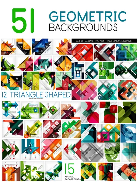 Geometrik arka plan şablonları - line, kare, dikdörtgen ve ok desen tasarım öğeleri mega toplama
