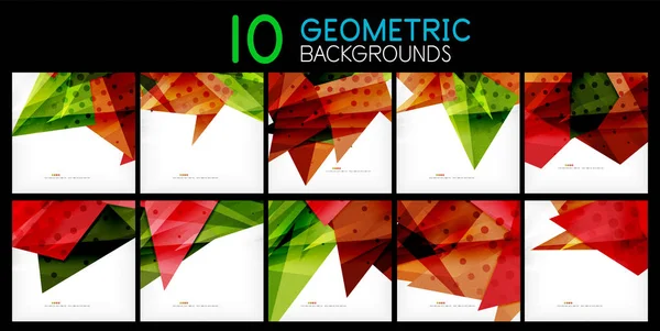 Sammlung geometrischer, moderner abstrakter Hintergründe — Stockvektor