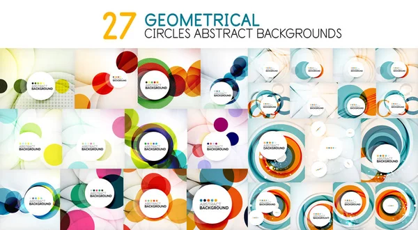 Mega Sammlung von Wirbel- und Kreis-abstrakten Hintergründen — Stockvektor