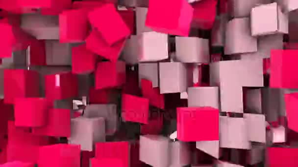 Flying cubes animation background — Stock Video