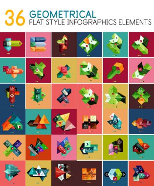 Vektör geometrik düz stil geometrik afiş Şablonlar