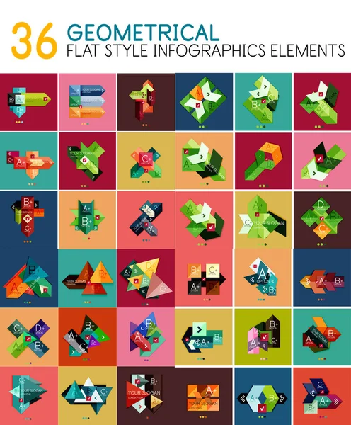 Vektör geometrik düz stil geometrik afiş Şablonlar