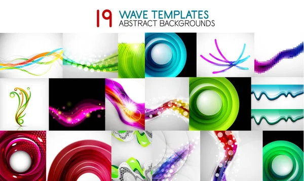 Collection of vector wave templates — Stock Vector