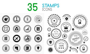 Siyah ve beyaz pullar - topluluğu kalite ve simgeler