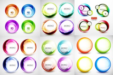 Swirls ve daireler soyut afiş koleksiyonu