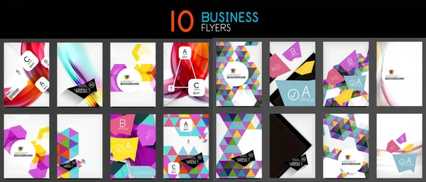 Collection of business annual report covers and flyers designs — Stock Vector