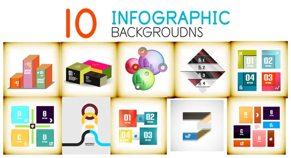 Conjunto de fondos infográficos — Archivo Imágenes Vectoriales