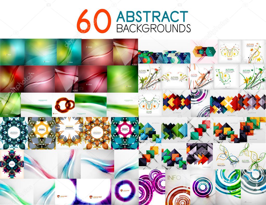 Collection of digital creative abstract backgrounds