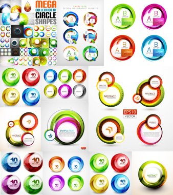 Swirls ve daireler soyut afiş koleksiyonu