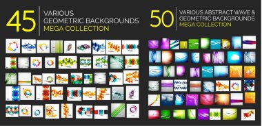 Geometrik soyut posterler kümesi