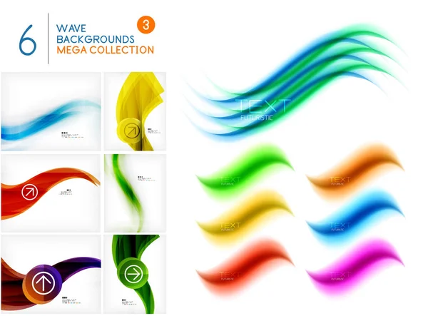 Mega collection of swirls and waves — Stock Vector