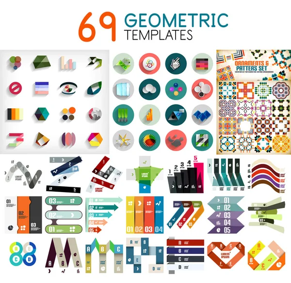 Mega collection de modèles géométriques — Image vectorielle