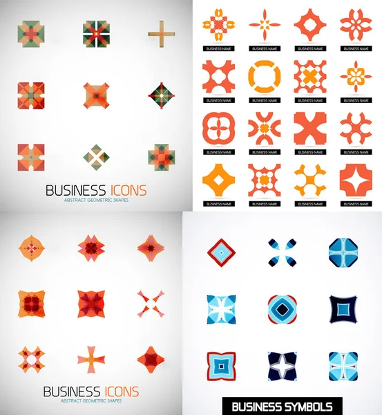 Set of colorful abstract symmetric geometric icons — Stock Vector