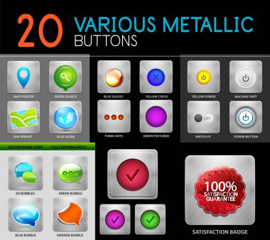 Metalik Lehçe web Internet düğme kümesi