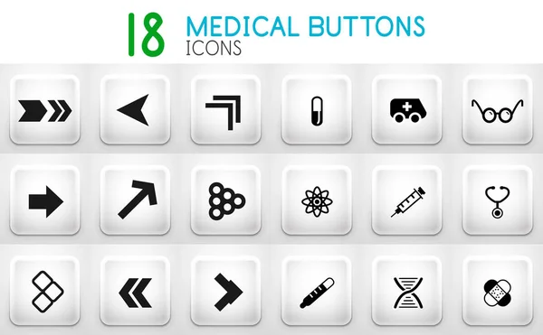 Coleção de botão cinza internet com ícones —  Vetores de Stock