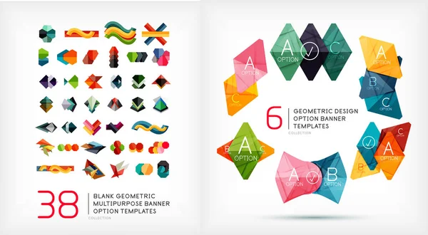 Modèles de bannière géométrique en papier — Image vectorielle