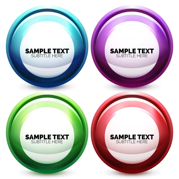 Set of hi-tech futuristic techno sphere icons and logos with message — Stock Vector