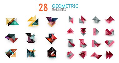 Soyut geometrik şekiller ve simgeler kümesi