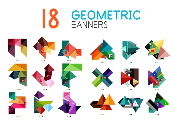 Set of abstract geometric shapes and icons — Stock Vector