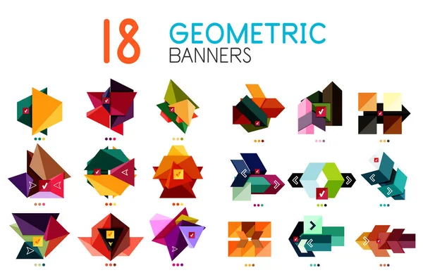 Set of abstract geometric shapes and icons — Stock Vector