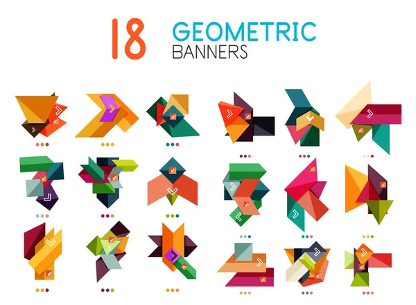 Set of abstract geometric shapes and icons — Stock Vector