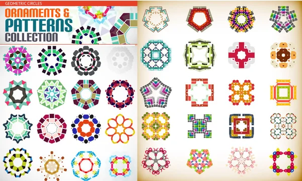 Set of colorful geometric symmetric shape — Stock Vector