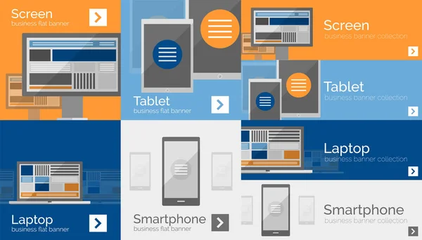 ベクトル フラット バナー概念のセット — ストックベクタ
